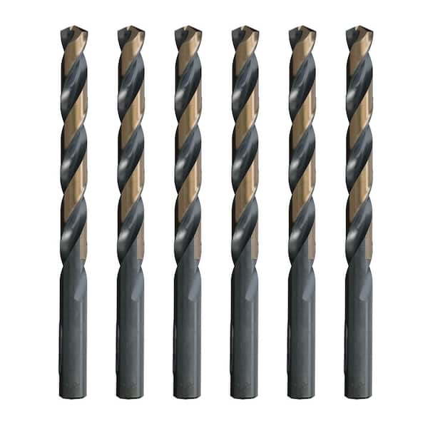 3/8 in. High Speed Steel Black and Gold Killer Force Split Point Jobber Drill Bit (6-Pieces)