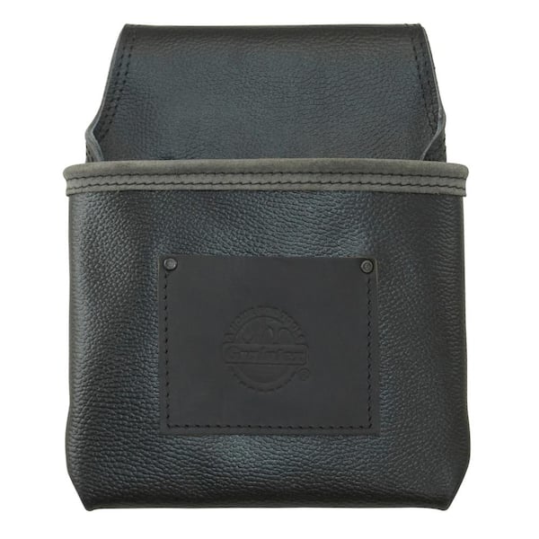 Graintex 1 Pocket Black Rugged Top Grain Leather Tool Pouch