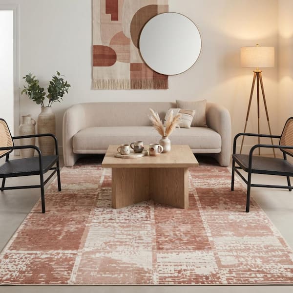 Jordan 8 x 10 Sand Geometric Pattern Area Rug for High Traffic Living Room Dining Room Bedroom