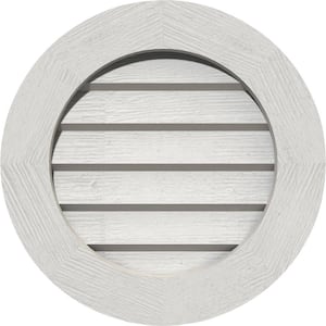 17" x 17" Round Primed Rough Sawn Western Red Cedar Wood Paintable Gable Louver Vent Non-Functional