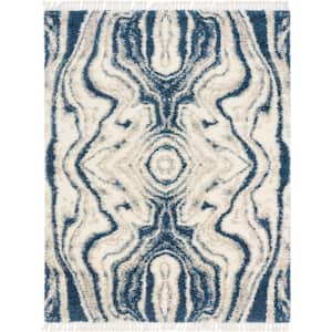 Hygge Shag Valley Blue 8 ft. x 10 ft. Area Rug