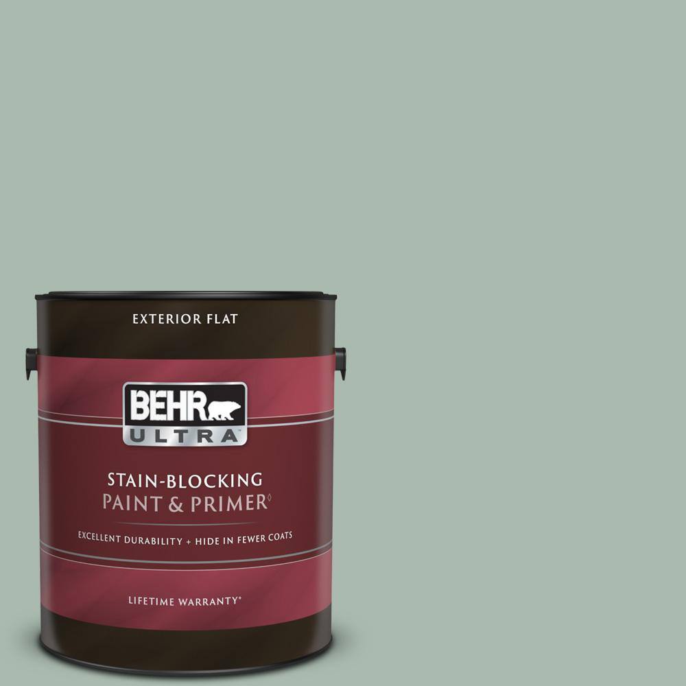 BEHR ULTRA 1 gal. PPU1114 Zen Flat Exterior Paint & Primer 485401 The Home Depot