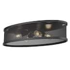 Channing 24 in. 4-Light Matte Black Flush Mount