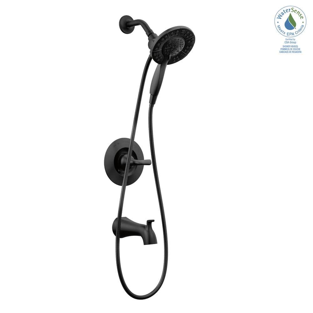 Matte Black Dual Handheld Wall Mounted Shower Faucet Set
