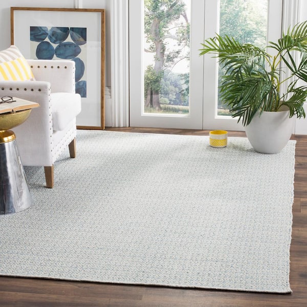 Montauk Ivory/Light Blue 8 ft. x 10 ft. Multi-Point Geometric Diamonds Area Rug