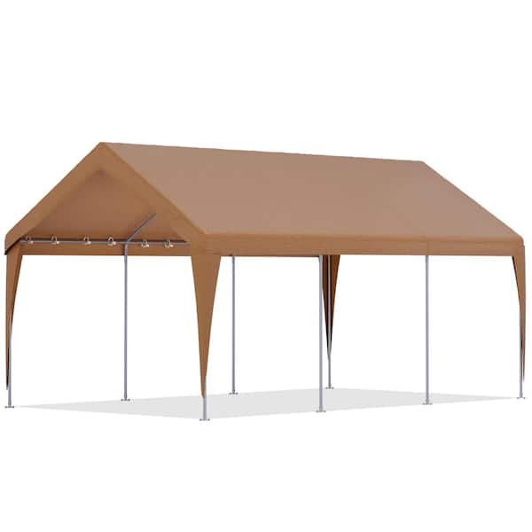 10 ft. W x 20 ft. D Heavy Duty Carport, Rainproof and UV Protected Shelter Cover, Outdoor Portable Garage for Car Yellow