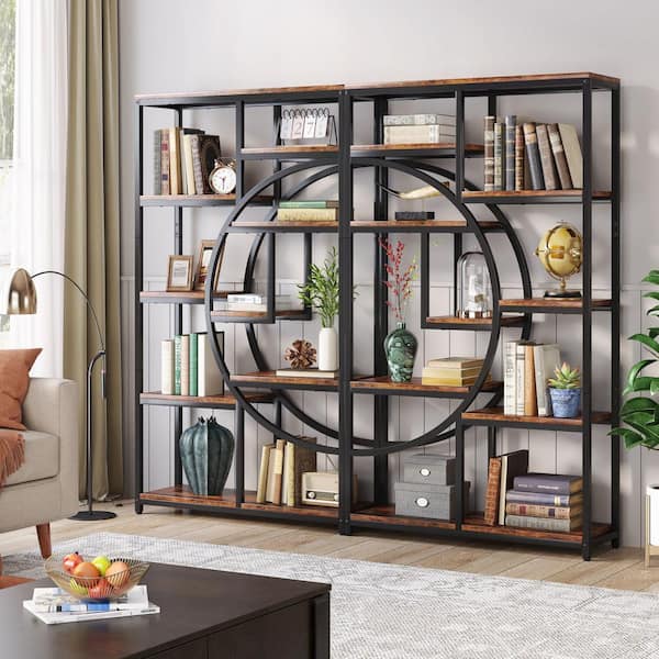 Tribesigns Bookshelf, Industrial 8-Tier Etagere Bookcases Display Rack
