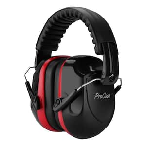 Red Low-Profile Compact Foldable Shooting Safety Earmuffs for Gun Range, Hunting