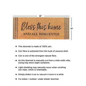 Black Bless this Home & All Who Enter 18 in. x 48 in. Doormat