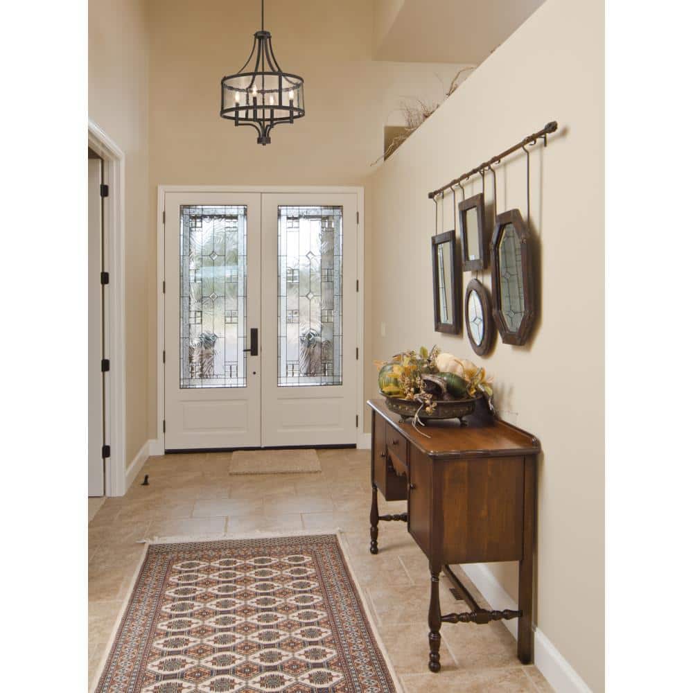 Elegant Bronze Drum Chandelier with Seeded Glass Highlights