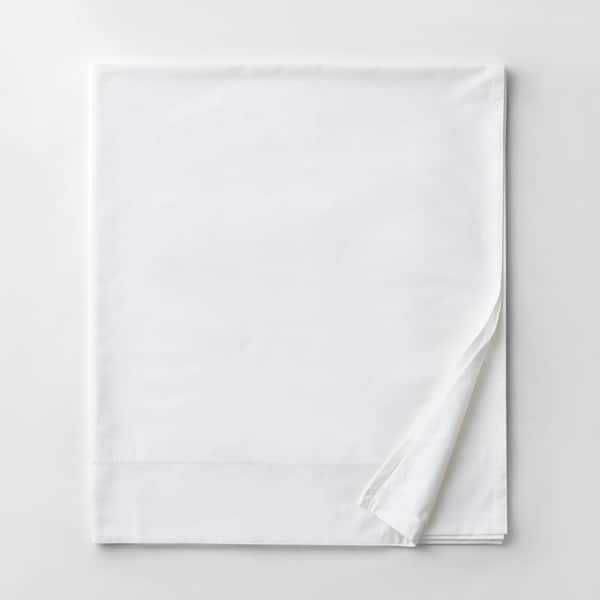 The Company Store Legends Hotel Organic White Solid 300-Thread Count Legends Hotel Organic Sateen King Flat Sheet