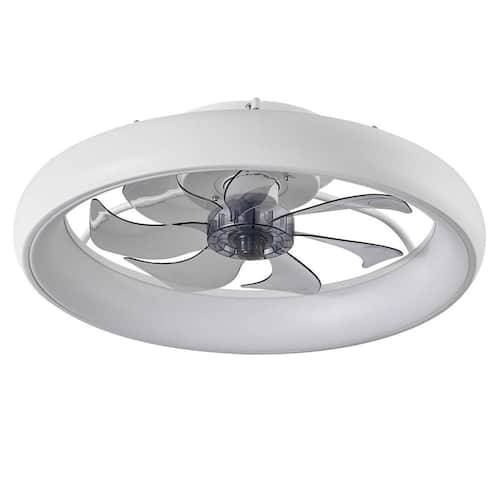 20 in. LED Indoor White Ceiling Fan with Light and Remote Ceiling Fans