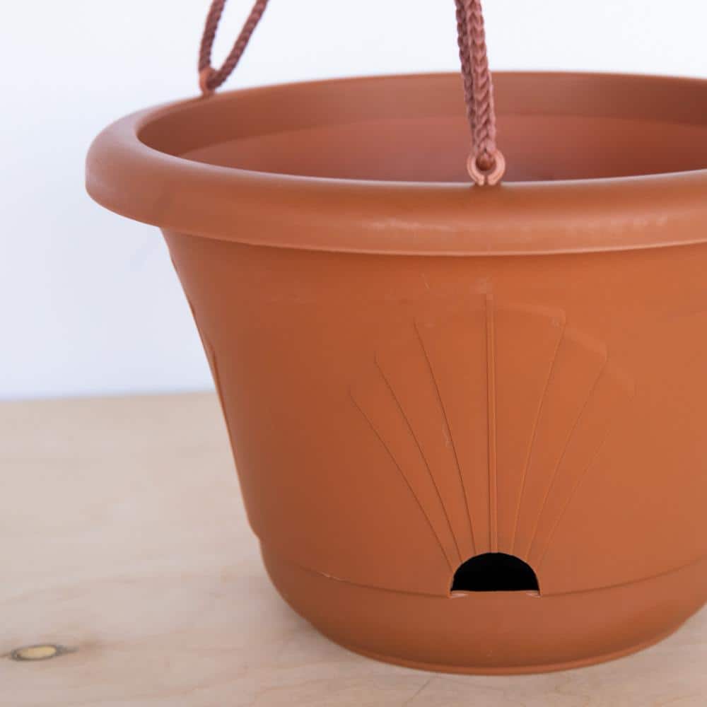 Terra Cotta Self-Watering Hanging Basket with Macrame Cord