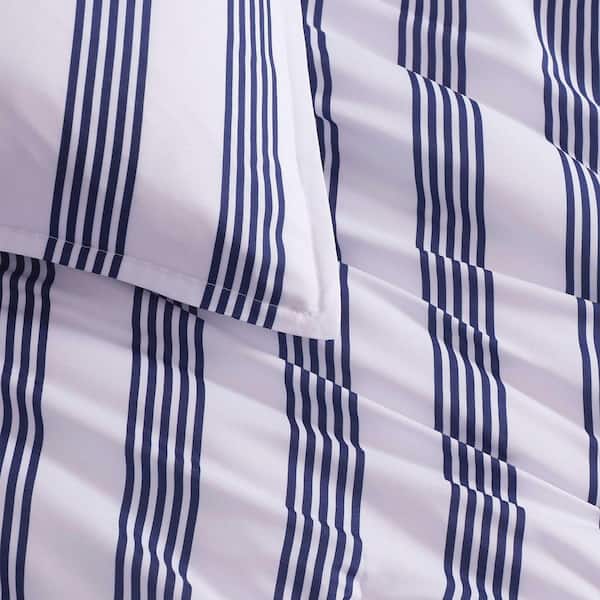 Tommy Hilfiger Campus Stripe 7-Piece White/Dark Blue Microfiber