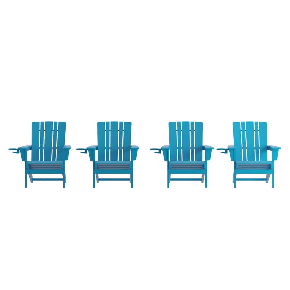 Blue Faux Wood Resin Outdoor Lounge Chair in Blue (Set of 4) price history on PriceWatchPro