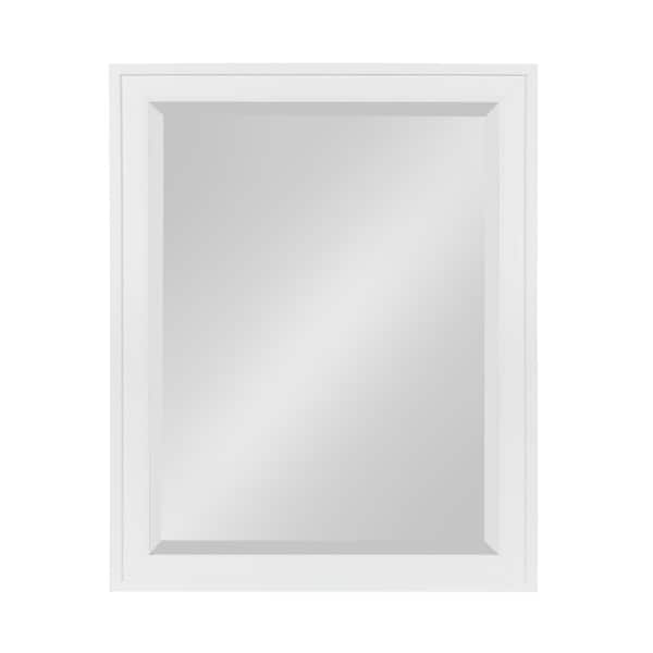 Bosc 17.5 in. W x 23.5 in. H Framed Rectangular Beveled Edge Bathroom Vanity Mirror in White