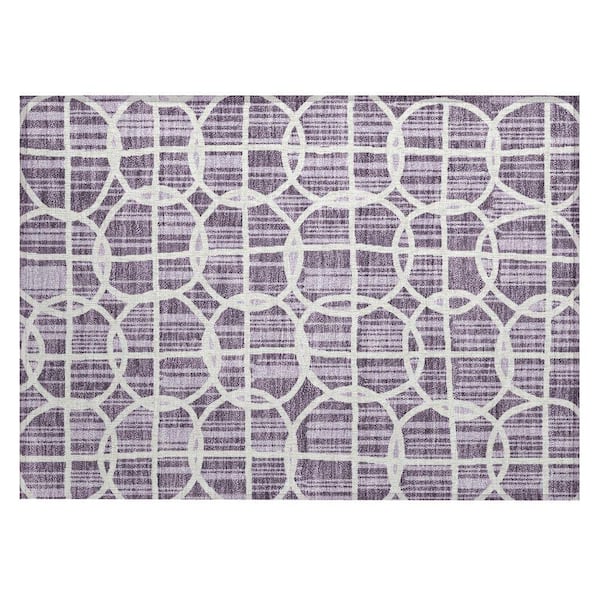 Chantille Machine Washable Indoor/Outdoor Abstract ACN2769 Plum 3 ft. x 4 ft. Area Rug