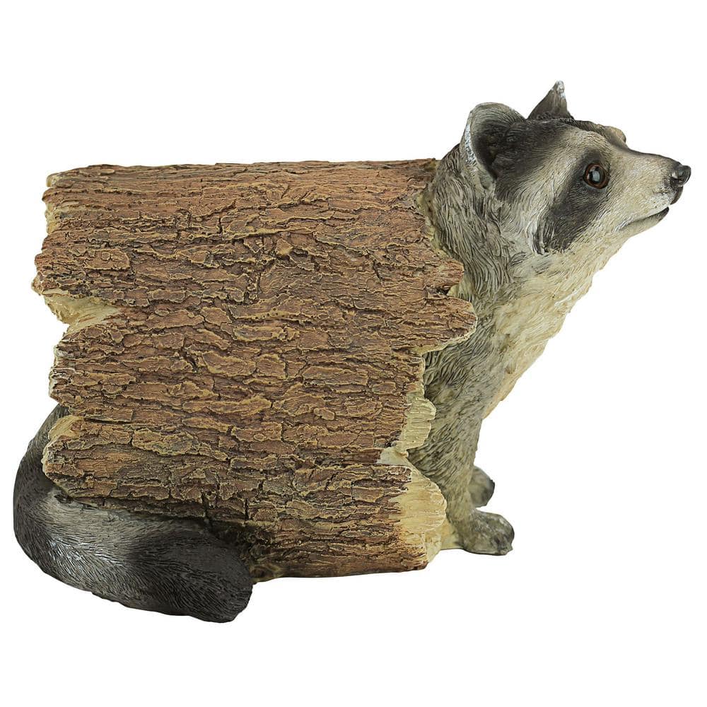 Hand-Painted Cast Stone Resin Raccoon Garden Statue