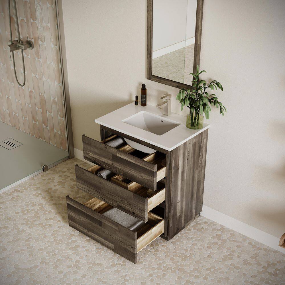 Formosa 30'' Brown Quartz Top Single Vanity