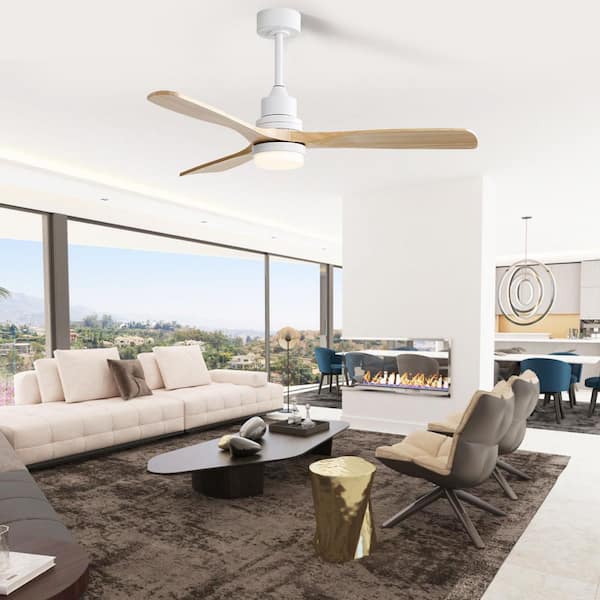 52 in. Integrated LED Indoor/Outdoor White Ceiling Fan with Light Kit and Remote Control