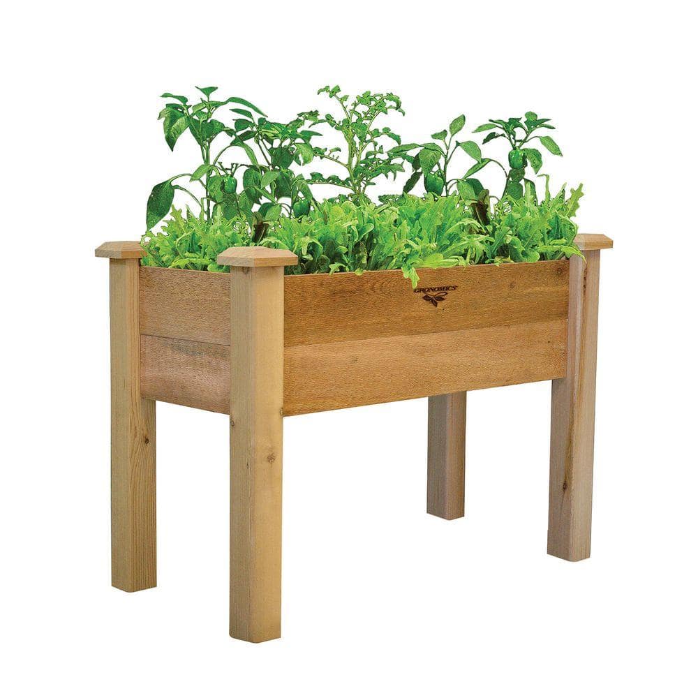 Gronomics 18 In X 34 In X 32 In 10 In D Rustic Raised Garden Bed Regb 18 34 The Home Depot 4264