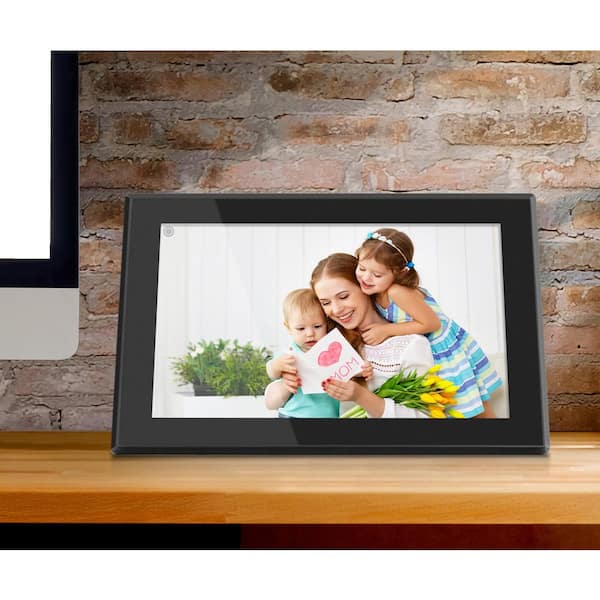 15 in. Touch Screen Black WiFi Digital Picture Frame with IPS LCD