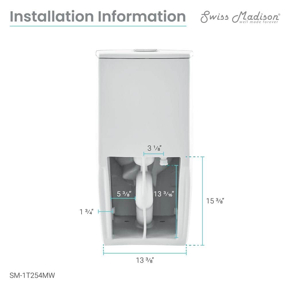 Matte White One-Piece Elongated Dual-Flush Toilet