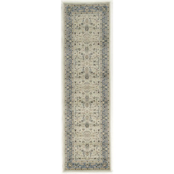 Unbranded Alba Softmint 2 ft. x 8 ft. Traditional Oriental Scroll Area Rug