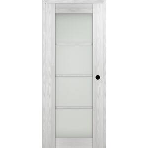 Vona 4 Lite 30 in. x 96 in. Left-Hand Frosted Glass Ribeira Ash Composite Solid Core Wood Single Prehung Interior Door