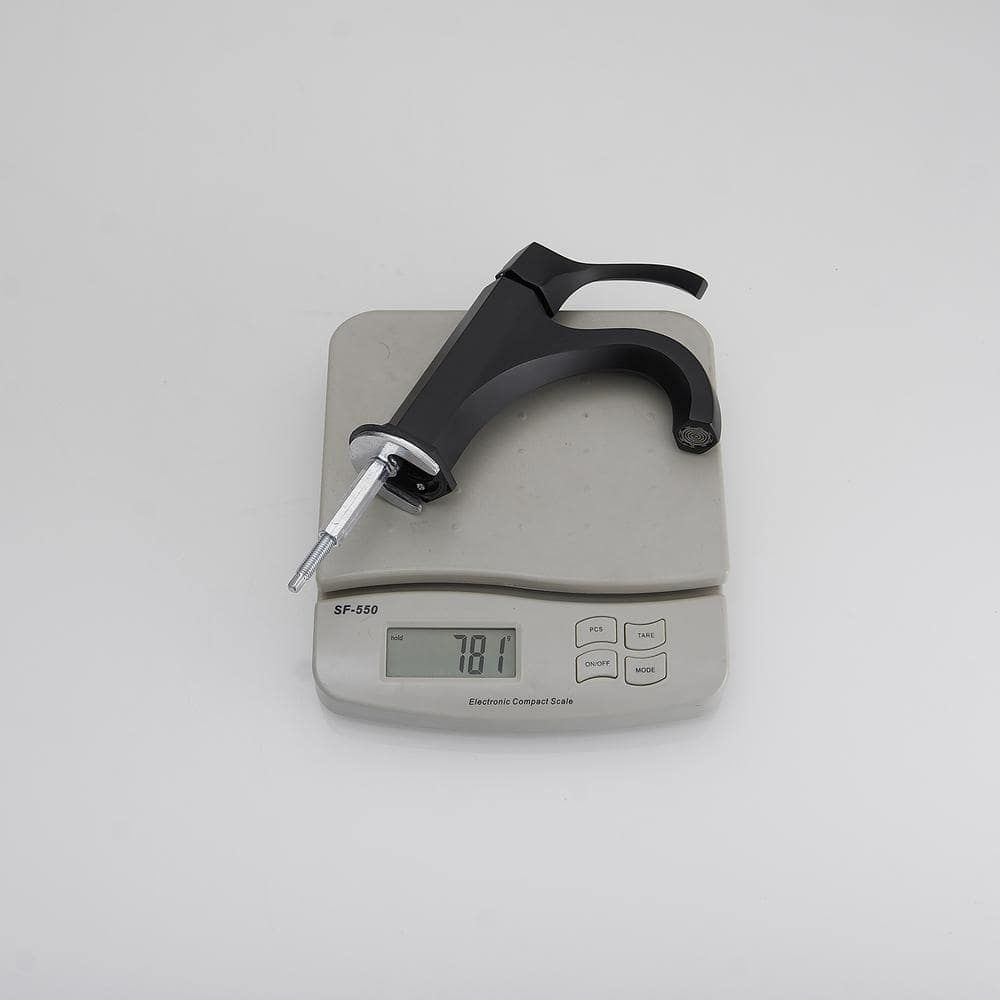 Matte Black Single-Handle Single-Hole Bathroom Faucet with Drain Assembly