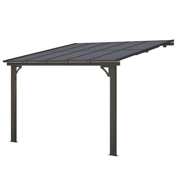 10 ft. x 10 ft. Adjustable Height Outdoor Metal Large Wall-Mounted Heavy Duty Gazebo