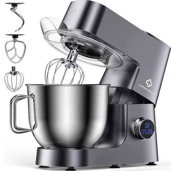 7.4 Quart Stand Mixer, 800W 12-Speed Tilt-Head Food Mixer In Black,  Electric Mixer with Dough Hook, Wire Whip & Beater