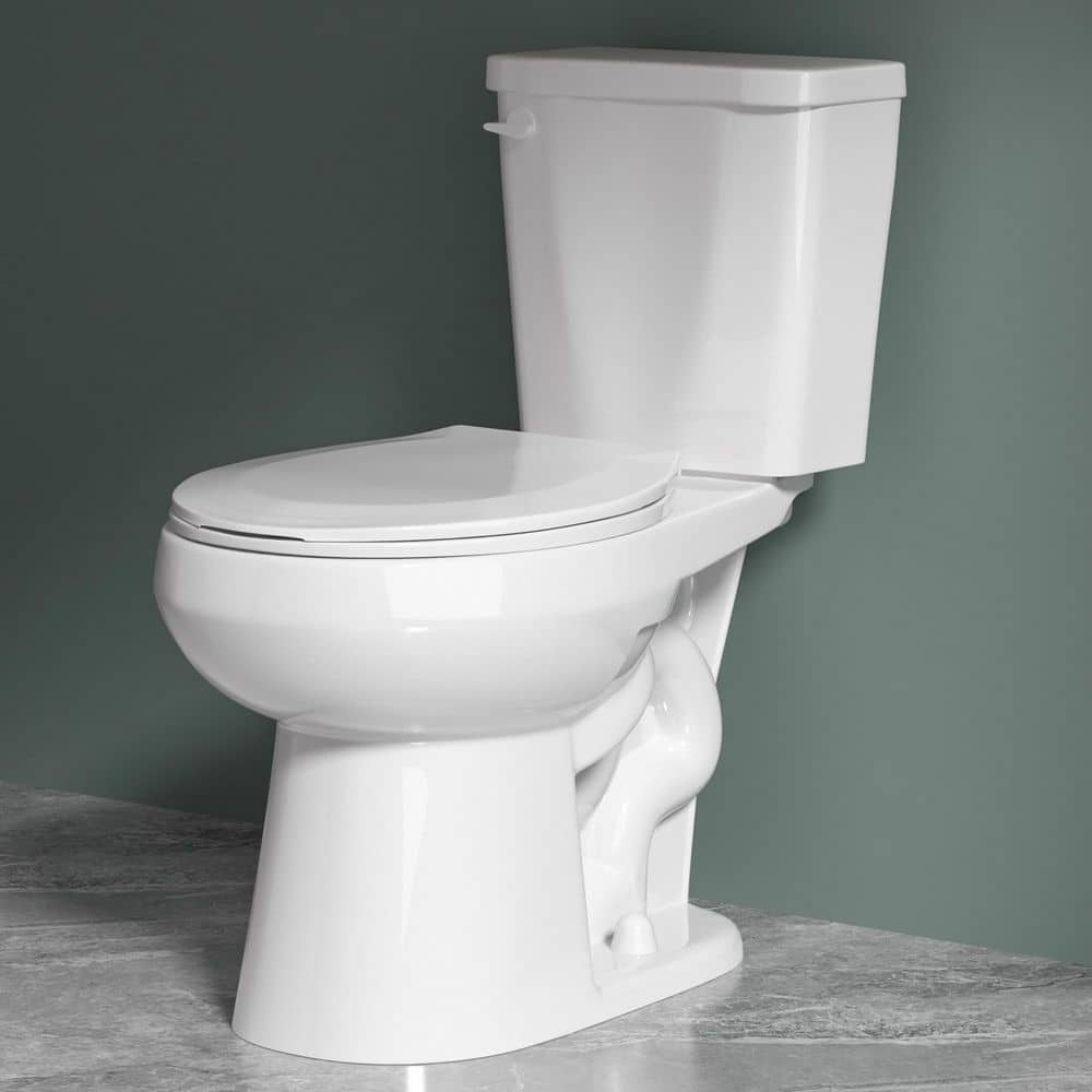 17 in. Round ADA Toilet 1.28 GPF Single Flush 2-Piece in White with Soft-Close Seat Easy DIY Install price history on PriceWatchPro