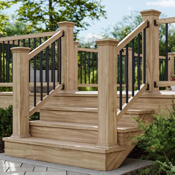 Deckorators 26 in. x .75 in. Textured Black Aluminum Square-Shaped Estate Baluster (10-Pack)