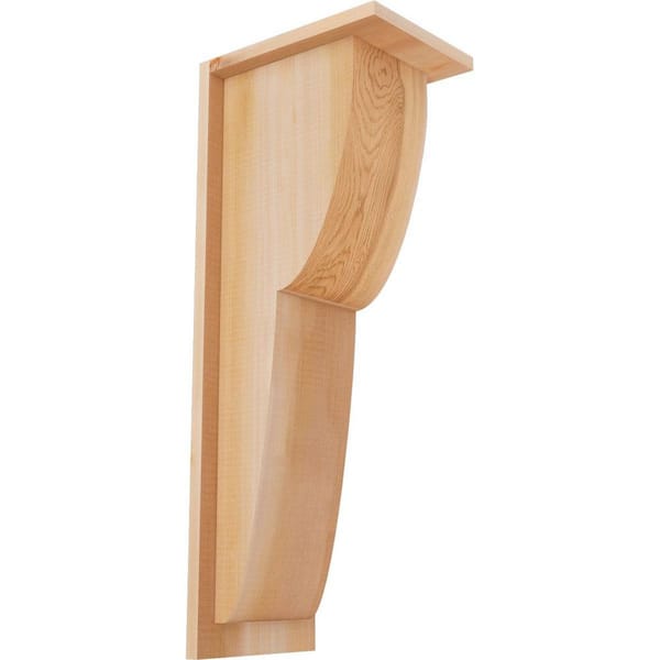 Ekena Millwork 7-1/2 in. x 10 in. x 26 in. Western Red Cedar Crestline Smooth Corbel with Backplate