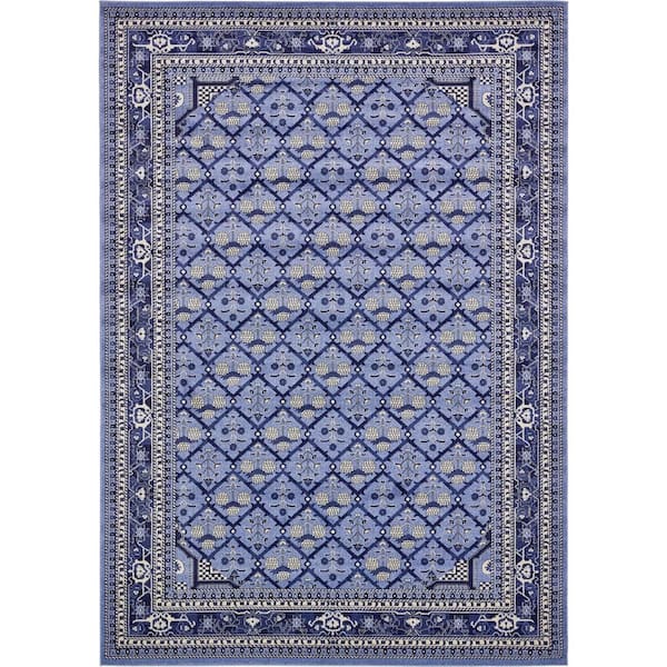 Unique Loom La Jolla Trellis Blue 10' 0 x 14' 0 Area Rug