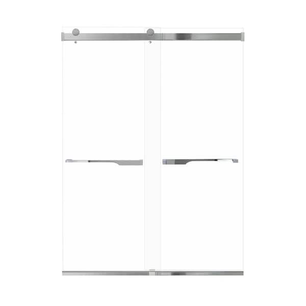 Transolid Brianna 60 in. W x 80 in. H Sliding Frameless Shower Door in Polished Chrome Finish with Clear Glass