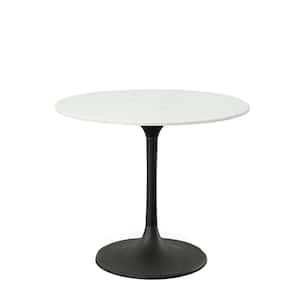 36 in. Enzo Black Round Marble Top Dining Table