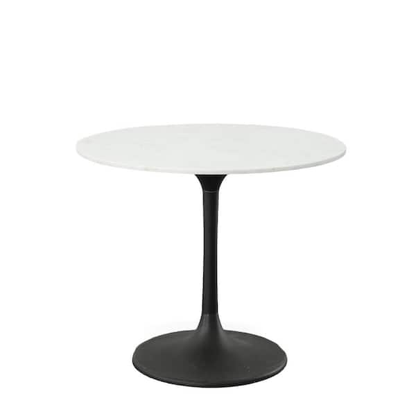 Unbranded 36 in. Enzo Black Round Marble Top Dining Table