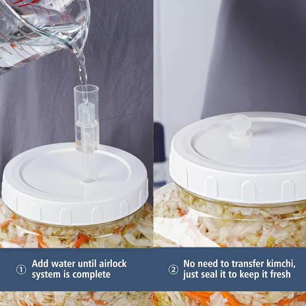 Square Glass 2-Piece Fermentation Jar Set Clear Airtight Lid