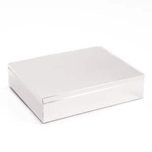 6 in. x 7 3/4 in. Silver Plated Rectangular Hinged Box with Black Velvet Lining