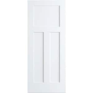 Kimberly Bay 28 in. x 80 in. White 1+2 Panel Shaker Solid Core