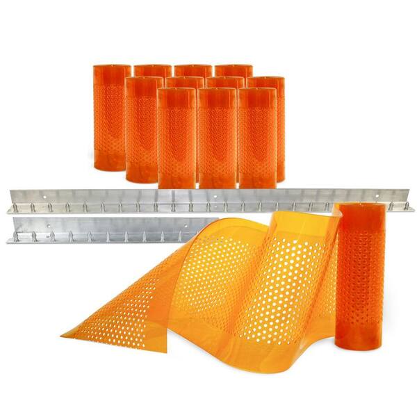 Aleco AirStream Insect Barrier 6 ft. x 8 ft. Amber PVC Strip Door Kit