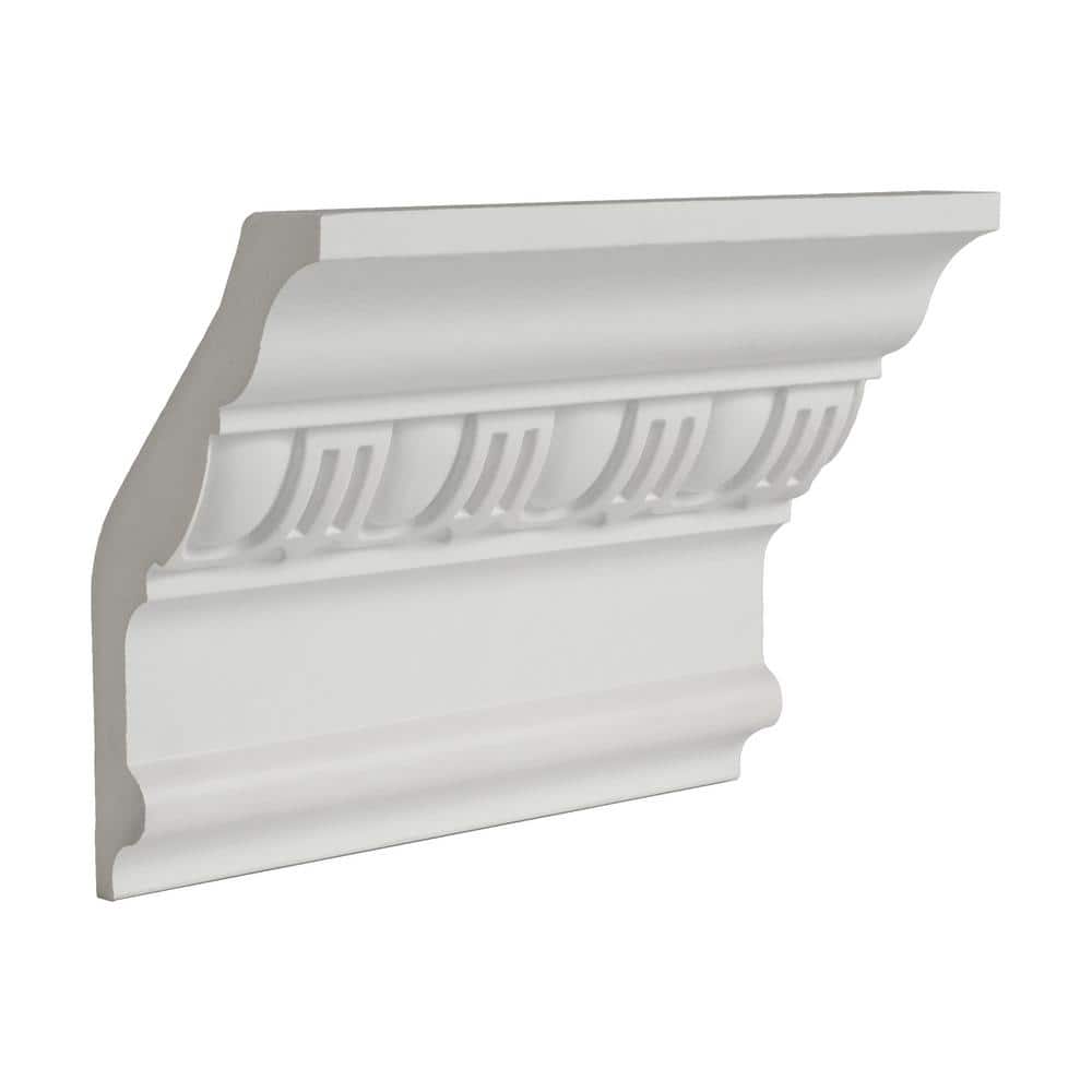 6 in Long White Polyurethane Egg and Dart Crown Moulding Sample