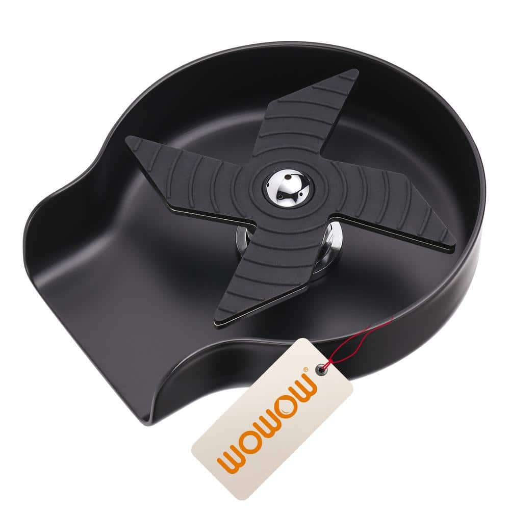 WOWOW Windmill Fan Blade Sink Glass Rinser for Kitchen Sink in Black ...