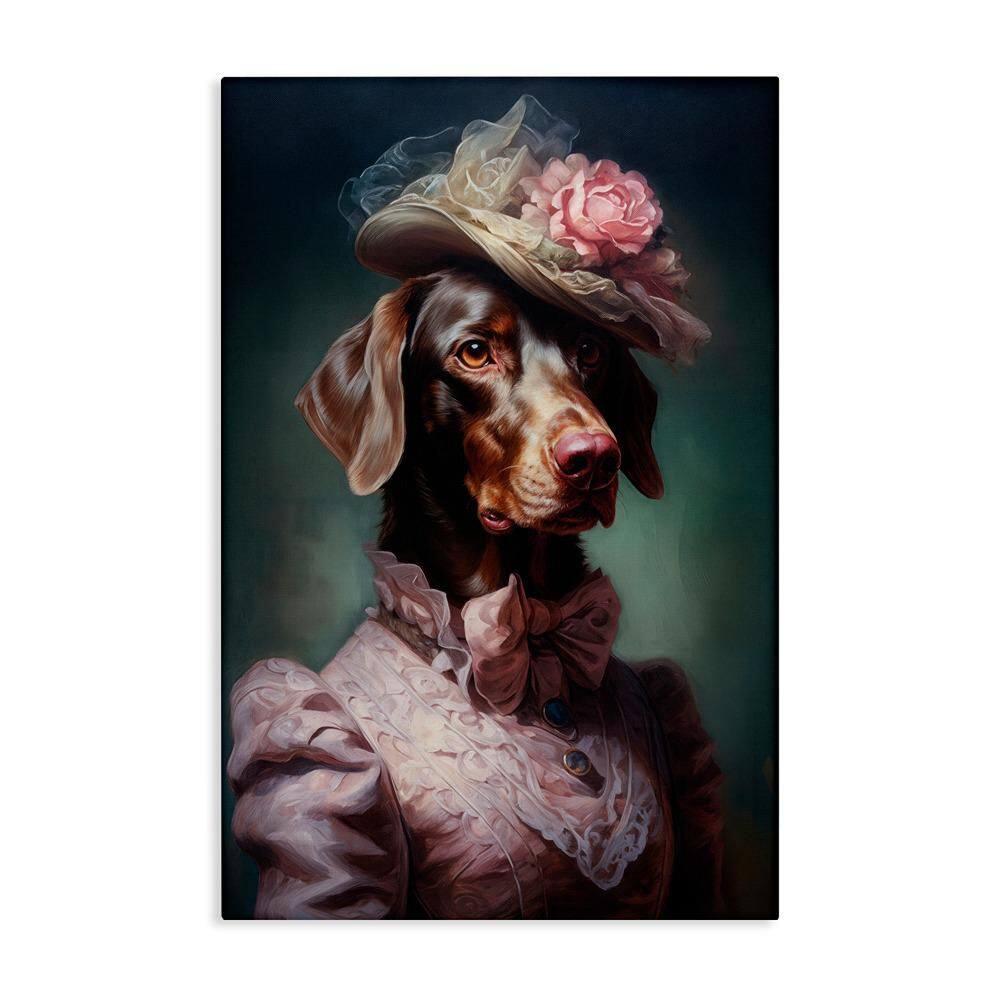 Chocolate Lab Victorian Era by Wumples 1-Piece Unframed Animal Graphic Art Print 24 in. x 16 in. price history on PriceWatchPro