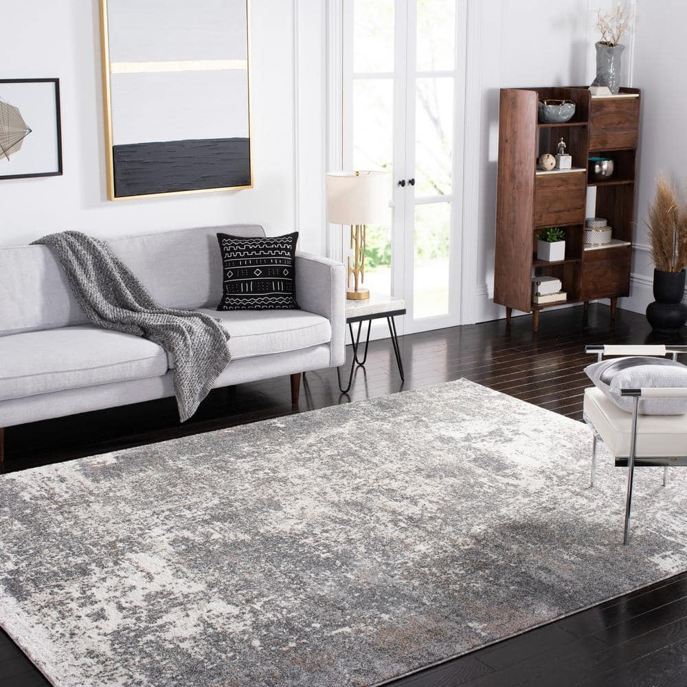 Aston 10 ft. x 14 ft. Gray/Ivory Distressed Abstract Area Rug price history on PriceWatchPro