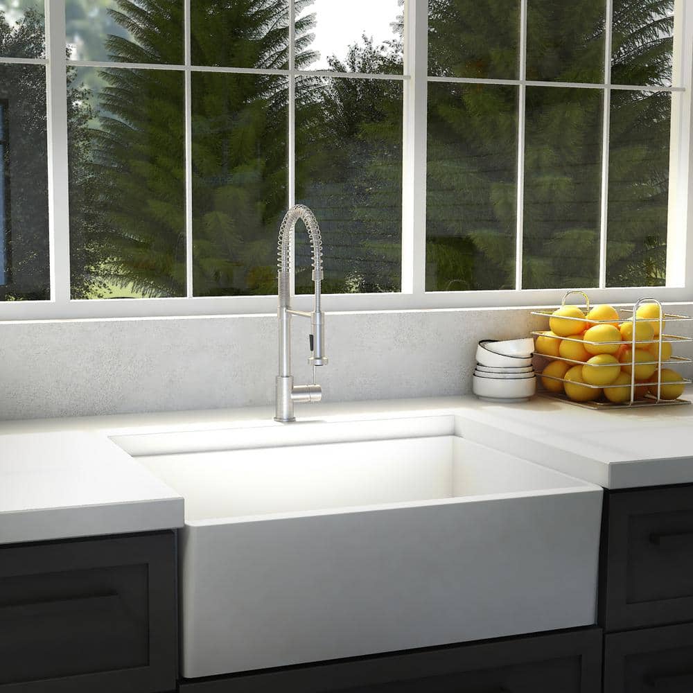 Brushed Nickel Pull-Out Spray Kitchen Faucet with 360-Degree Swivel