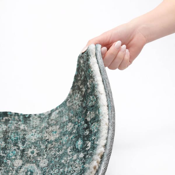 Dream Shag Premium Machine Washable Abstract ADS651 Teal 10 ft. x 14 ft. Area Rug