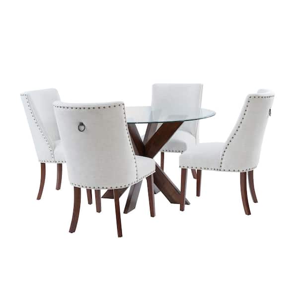 Linon Home Decor Norris Espresso & Natural 5 piece Dining Set